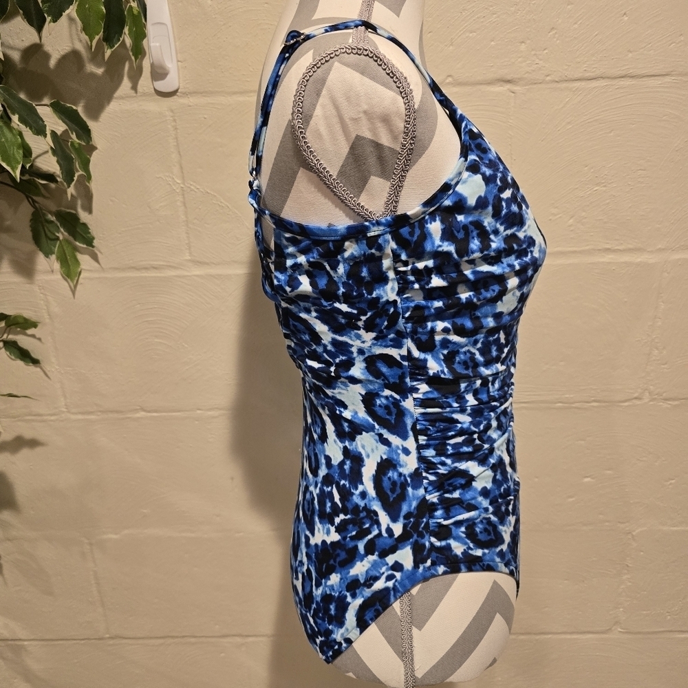 Magicsuit Blue Tide Tummy Control One Piece Open Back Swimsuit Size 10. - Picture 3 of 14